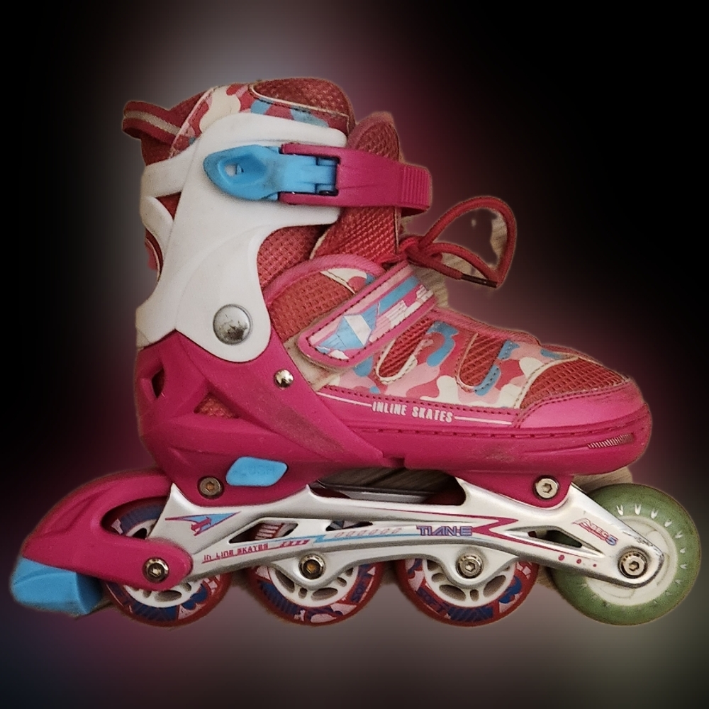 #T5 TIAN-E Pink Girls’ Tian-e Rollerblades – Size 9” Boot
